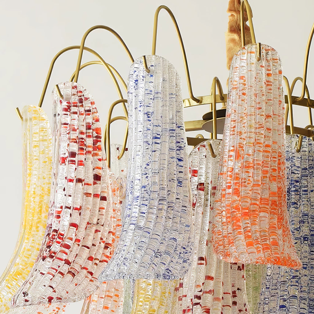 Murano Glass Chandelier - Handcrafted Italian Lighting Fixture for Dining Room & Living Room Decor