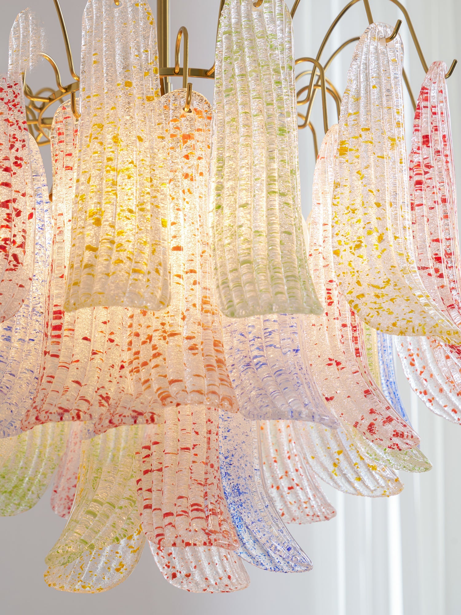 Murano Glass Chandelier - Handcrafted Italian Lighting Fixture for Dining Room & Living Room Decor