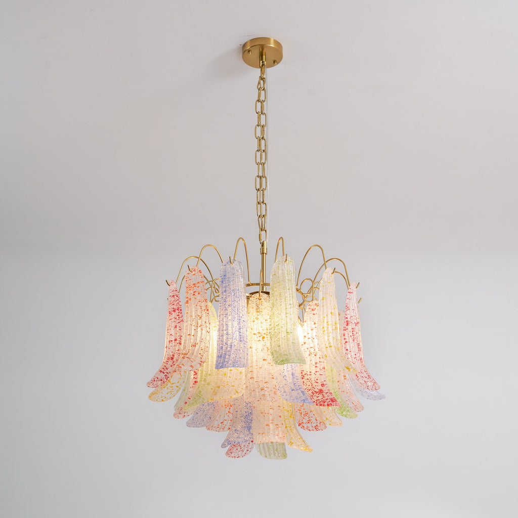 Murano Glass Chandelier - Handcrafted Italian Lighting Fixture for Dining Room & Living Room Decor