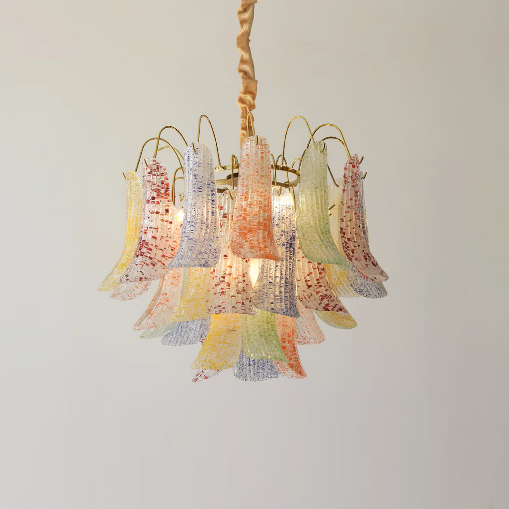 Murano Glass Chandelier - Handcrafted Italian Lighting Fixture for Dining Room & Living Room Decor