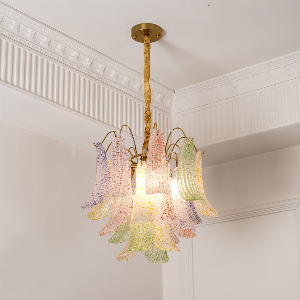 Murano Glass Chandelier - Handcrafted Italian Lighting Fixture for Dining Room & Living Room Decor