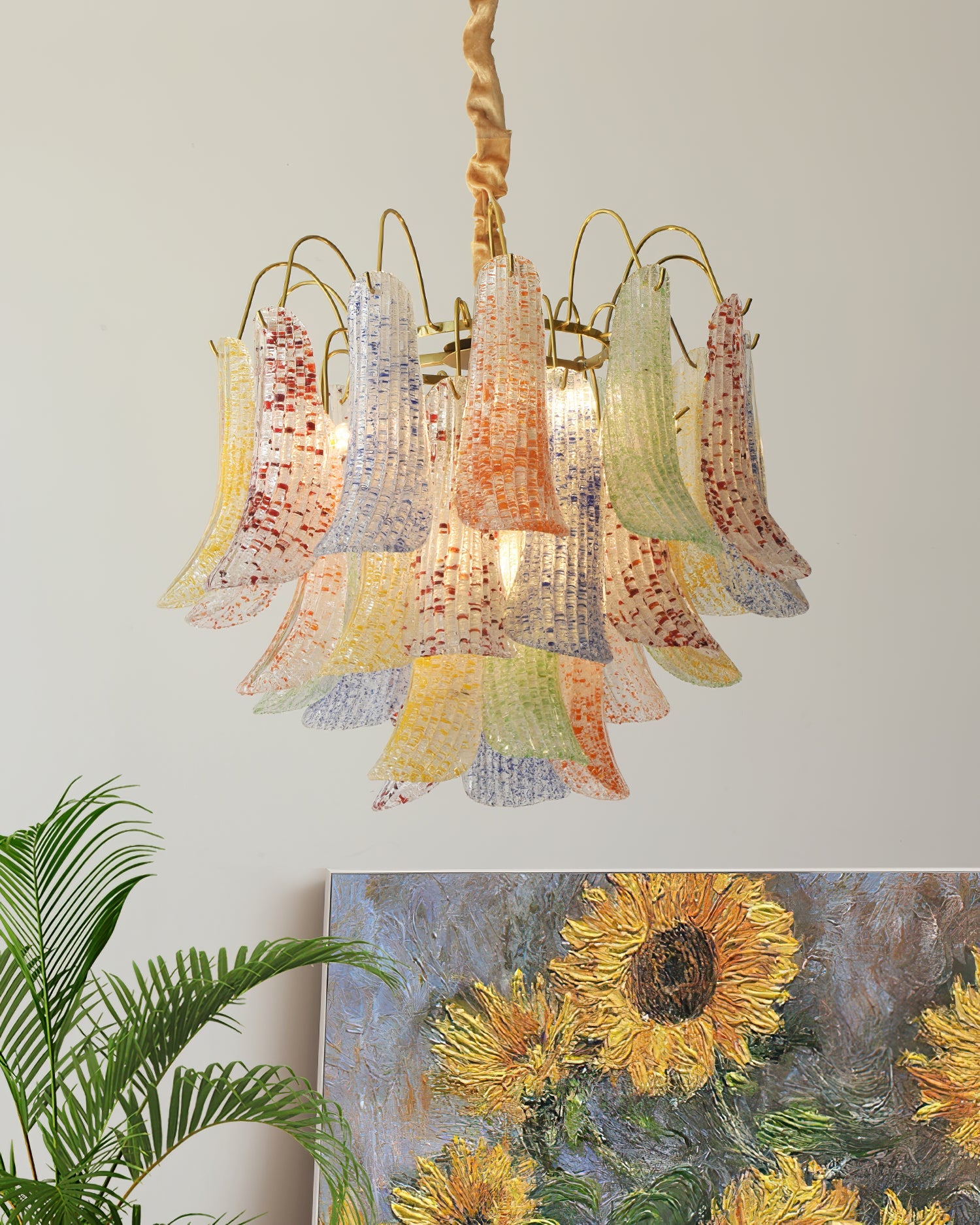 Murano Glass Chandelier - Handcrafted Italian Lighting Fixture for Dining Room & Living Room Decor
