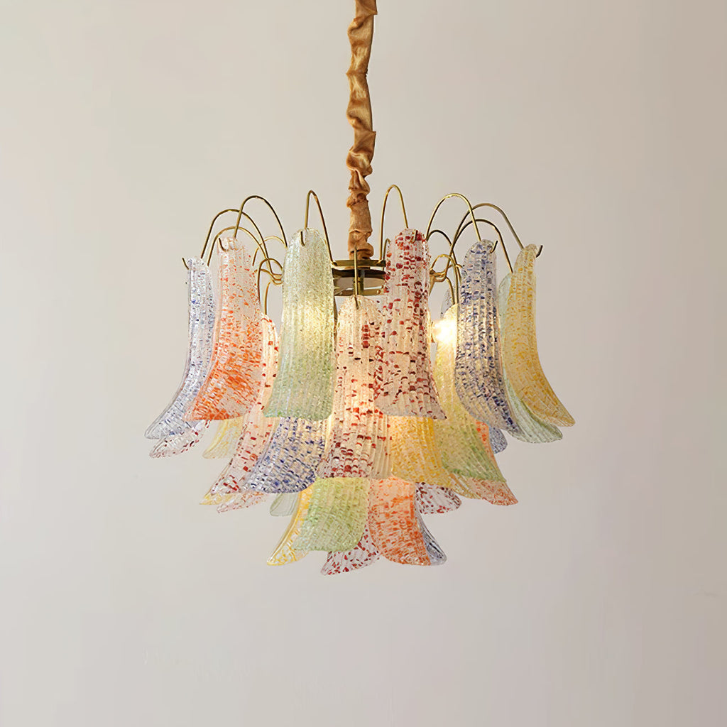 Murano Glass Chandelier - Handcrafted Italian Lighting Fixture for Dining Room & Living Room Decor