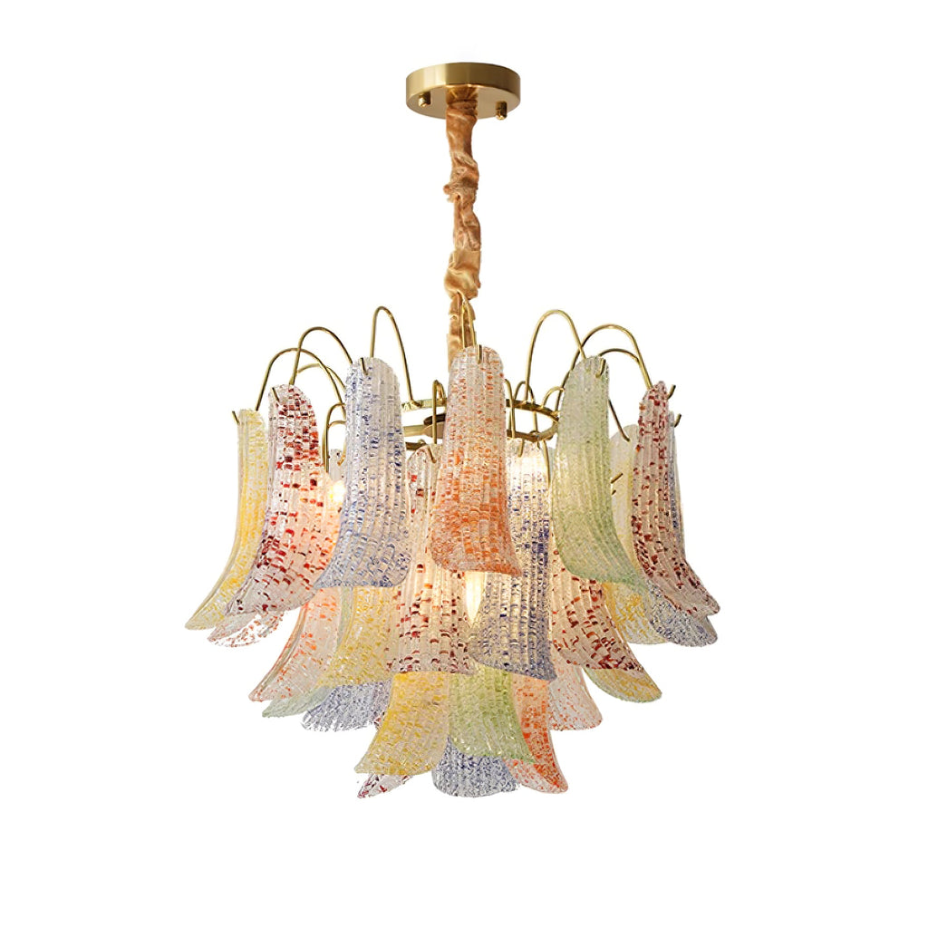Murano Glass Chandelier - Handcrafted Italian Lighting Fixture for Dining Room & Living Room Decor