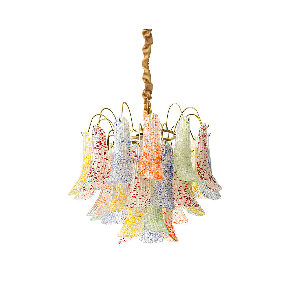 Murano Glass Chandelier - Handcrafted Italian Lighting Fixture for Dining Room & Living Room Decor
