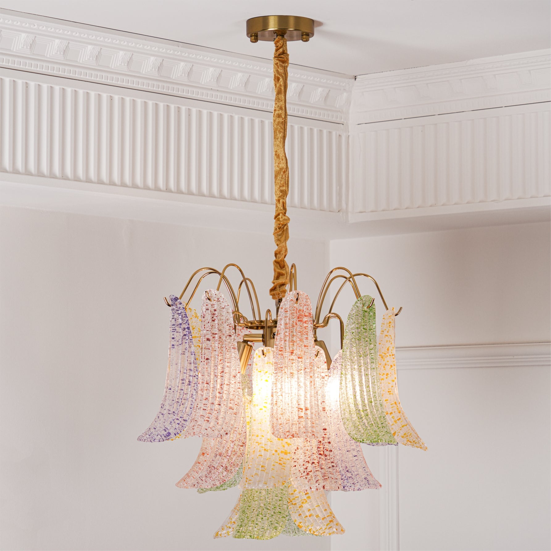 Murano Glass Chandelier - Handcrafted Italian Lighting Fixture for Dining Room & Living Room Decor