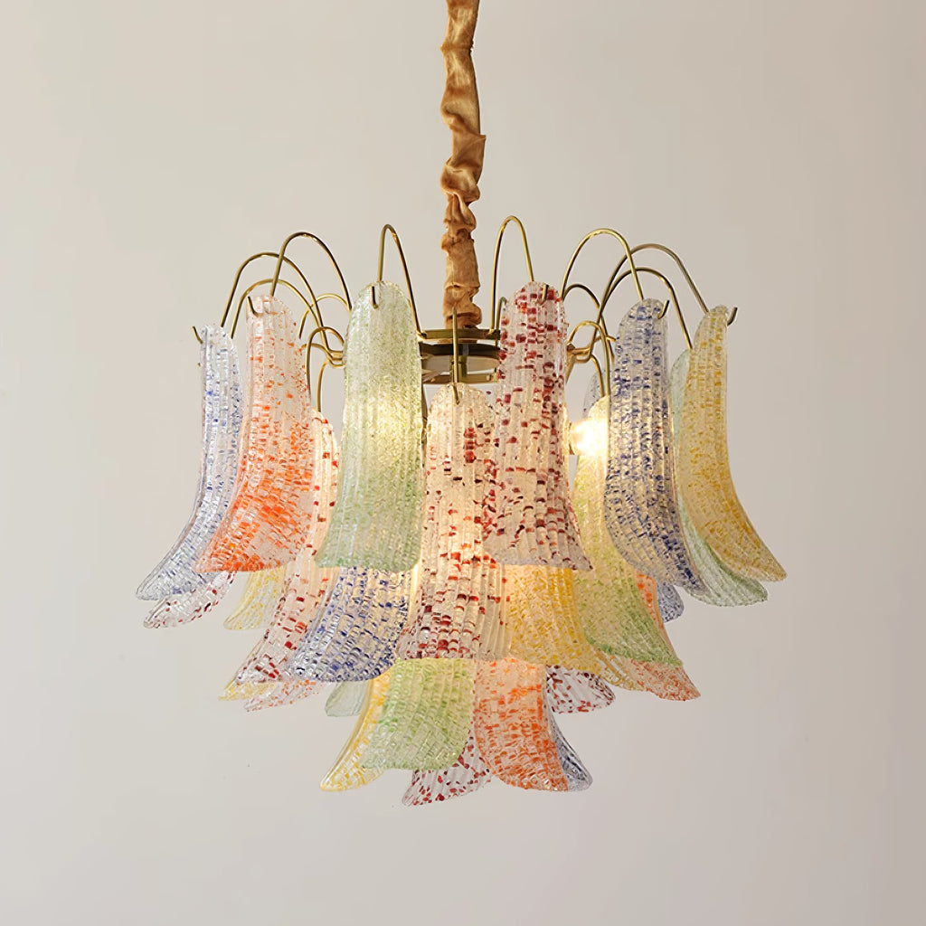 Murano Glass Chandelier - Handcrafted Italian Lighting Fixture for Dining Room & Living Room Decor