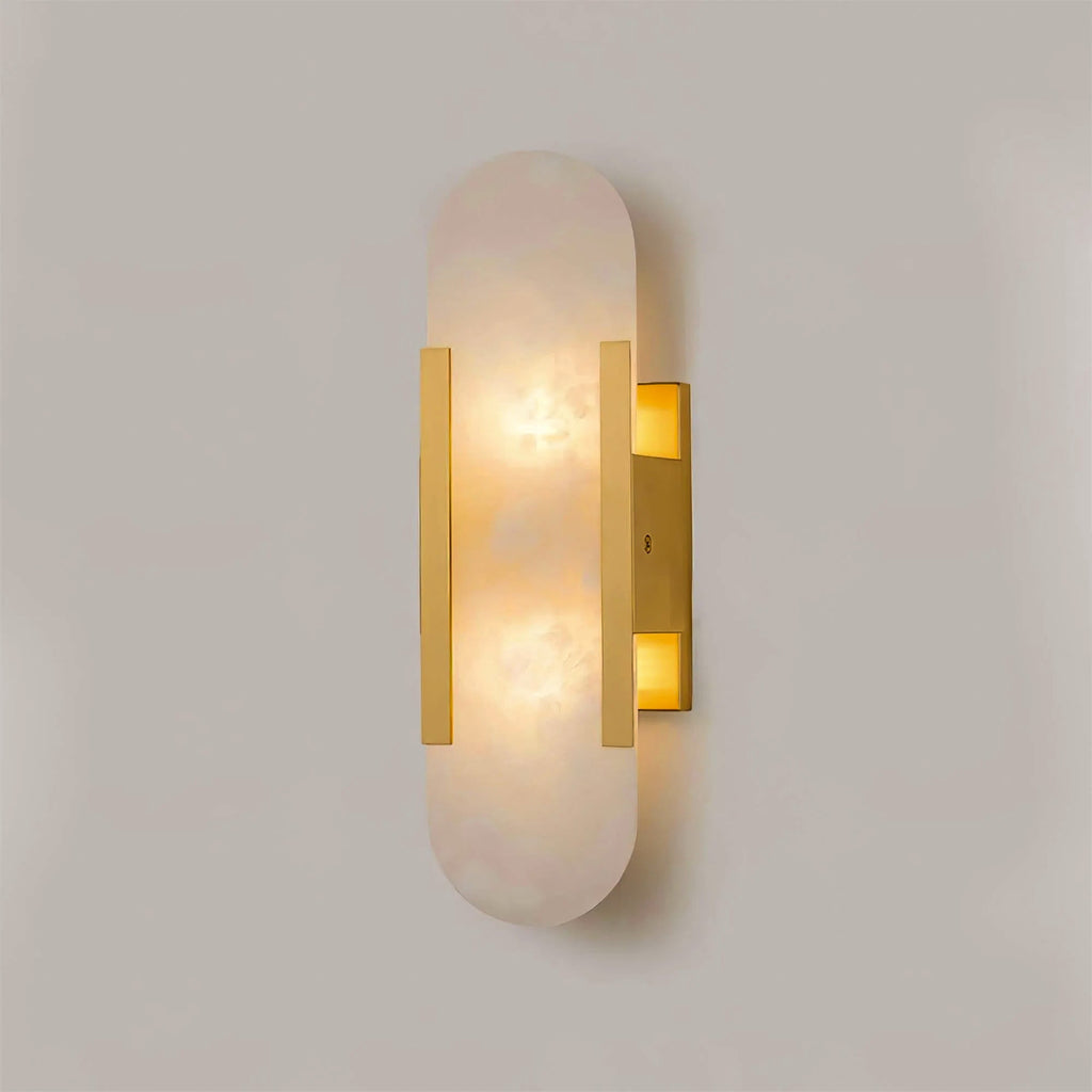 Elongated Alabaster Wall Lamp - Modern Lighting Fixture for Living Room & Hallway Decor
