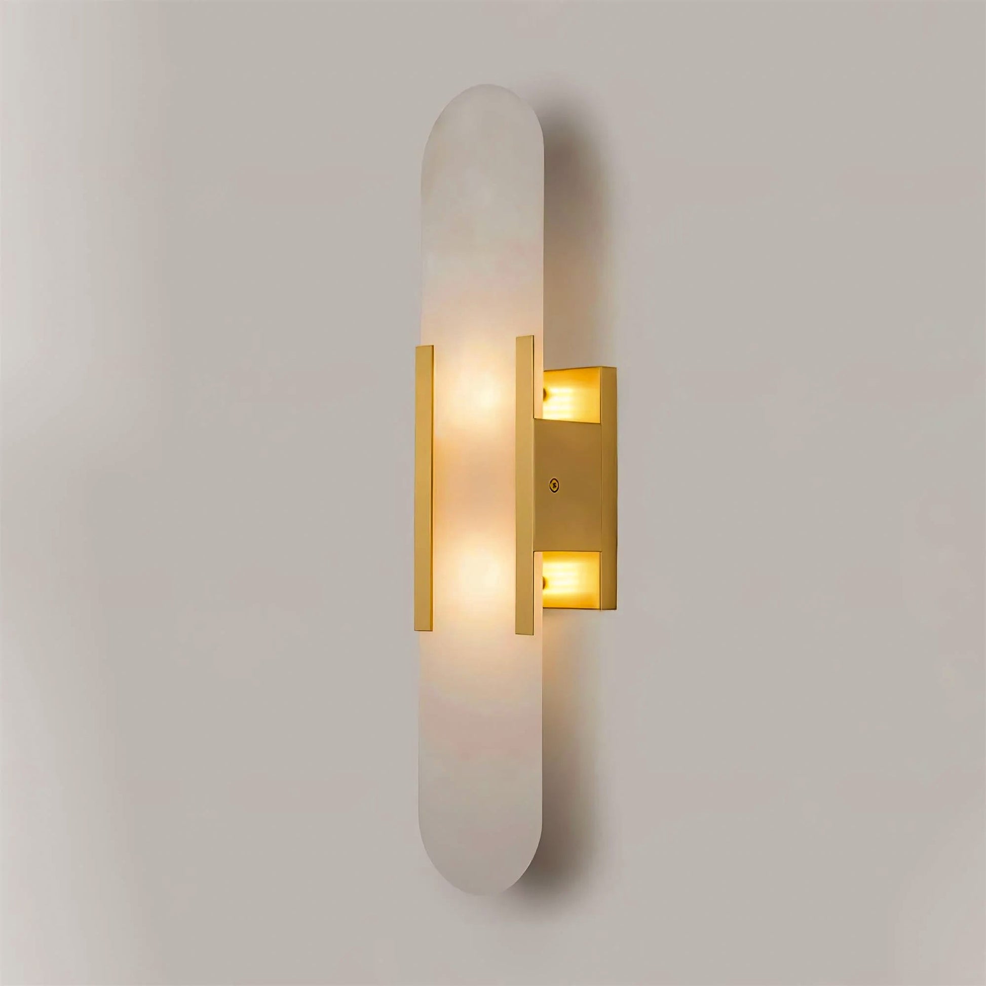 Elongated Alabaster Wall Lamp - Modern Lighting Fixture for Living Room & Hallway Decor
