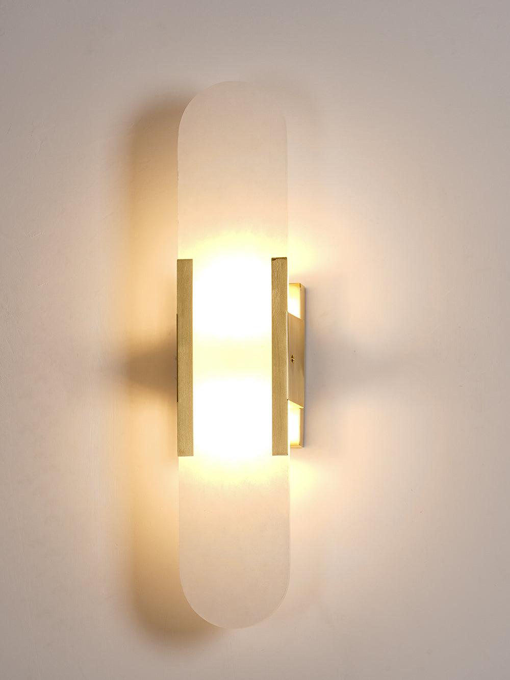 Elongated Alabaster Wall Lamp - Modern Lighting Fixture for Living Room & Hallway Decor