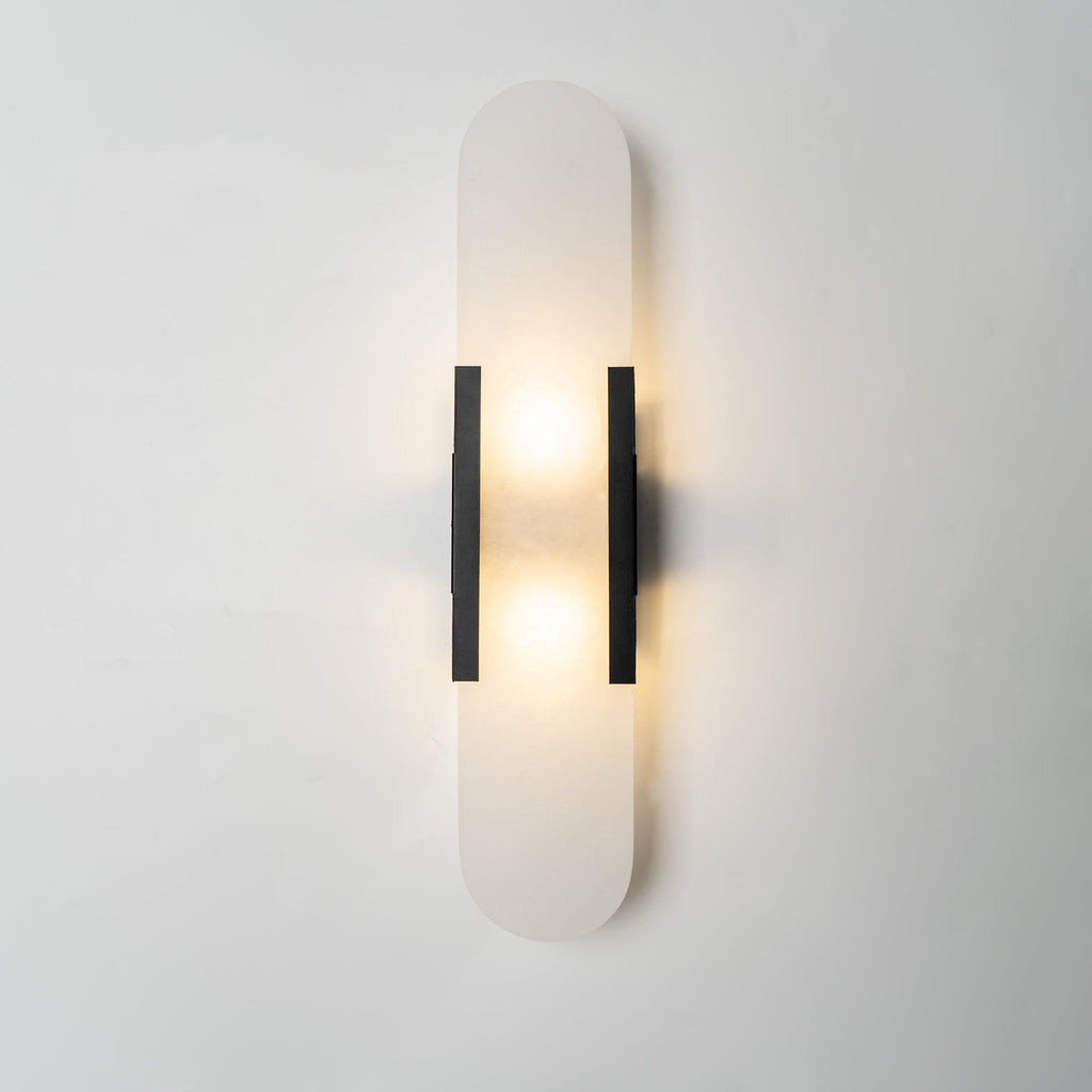 Elongated Alabaster Wall Lamp - Modern Lighting Fixture for Living Room & Hallway Decor