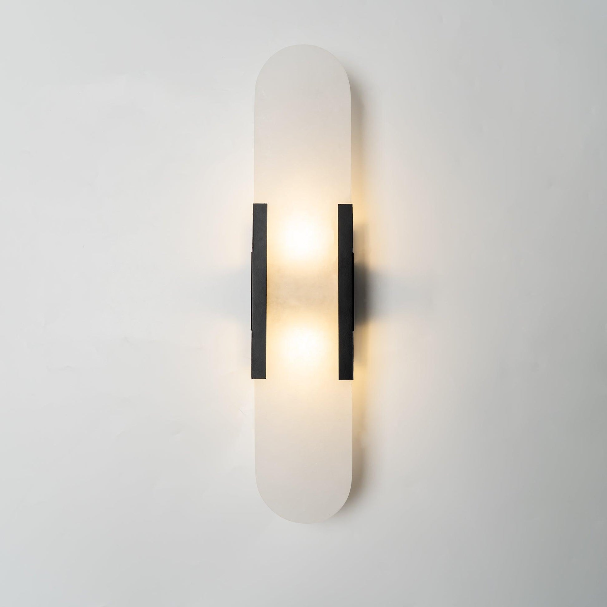 Elongated Alabaster Wall Lamp - Modern Lighting Fixture for Living Room & Hallway Decor