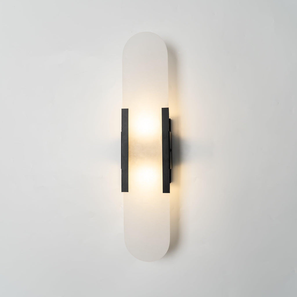 Elongated Alabaster Wall Lamp - Modern Lighting Fixture for Living Room & Hallway Decor