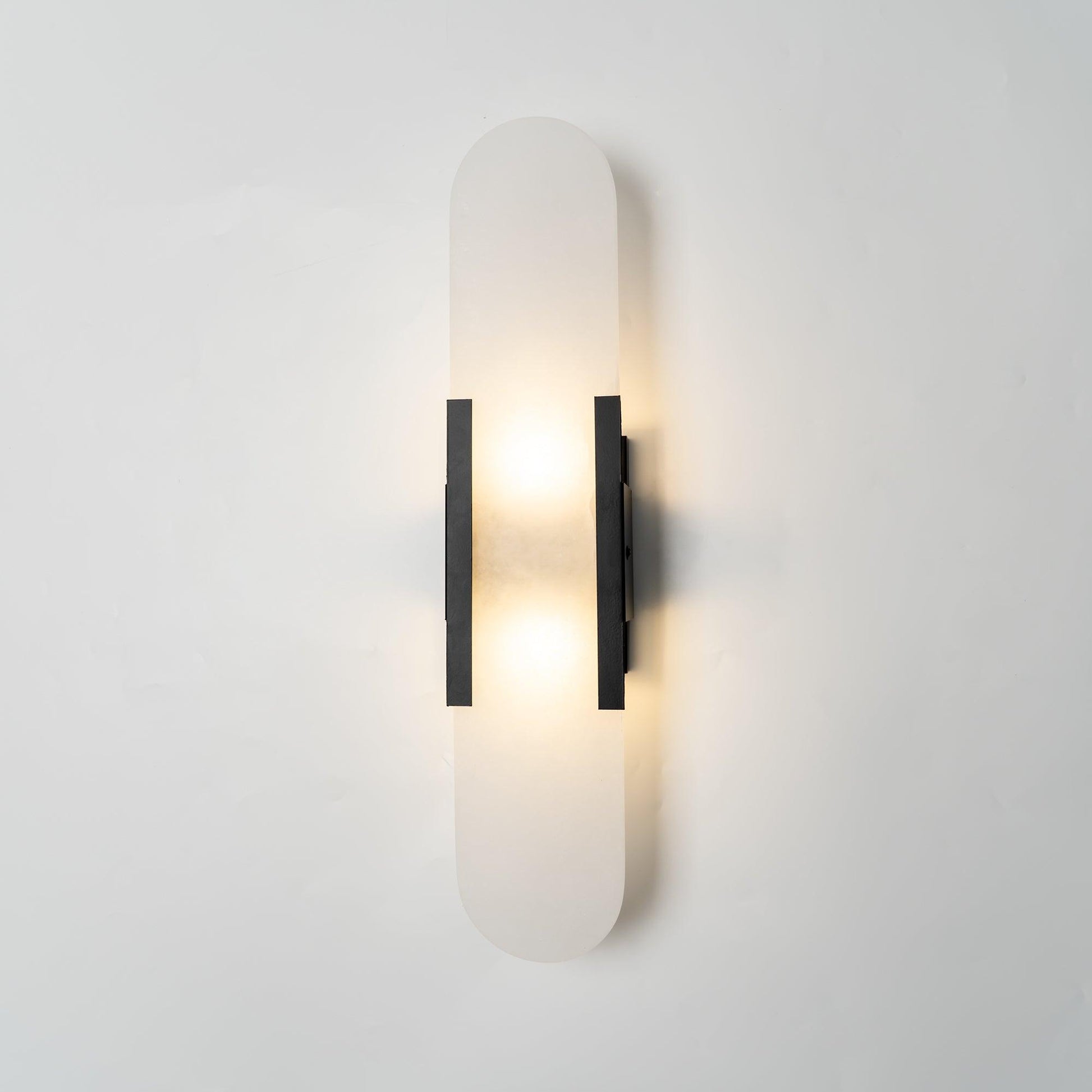 Elongated Alabaster Wall Lamp - Modern Lighting Fixture for Living Room & Hallway Decor