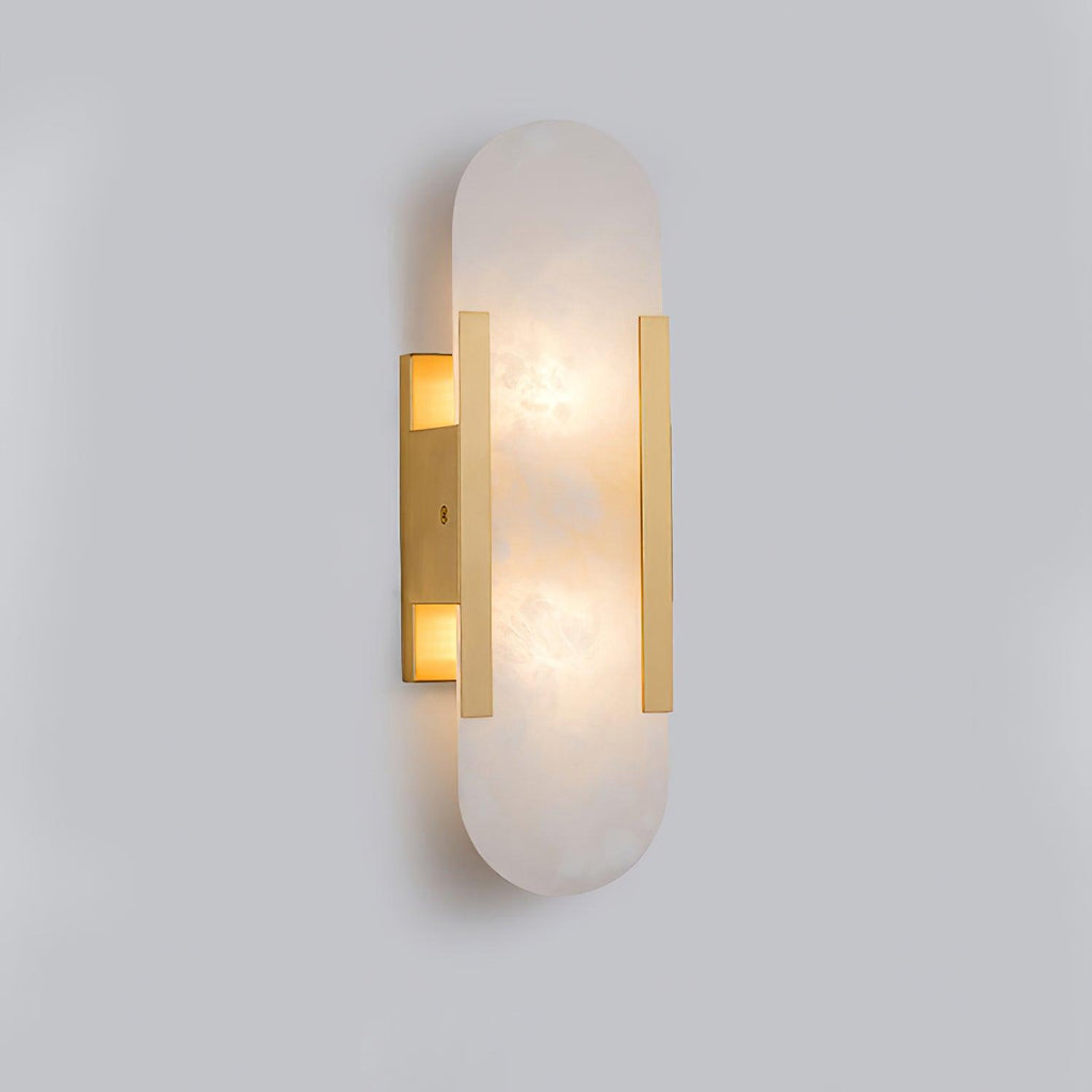 Elongated Alabaster Wall Lamp - Modern Lighting Fixture for Living Room & Hallway Decor