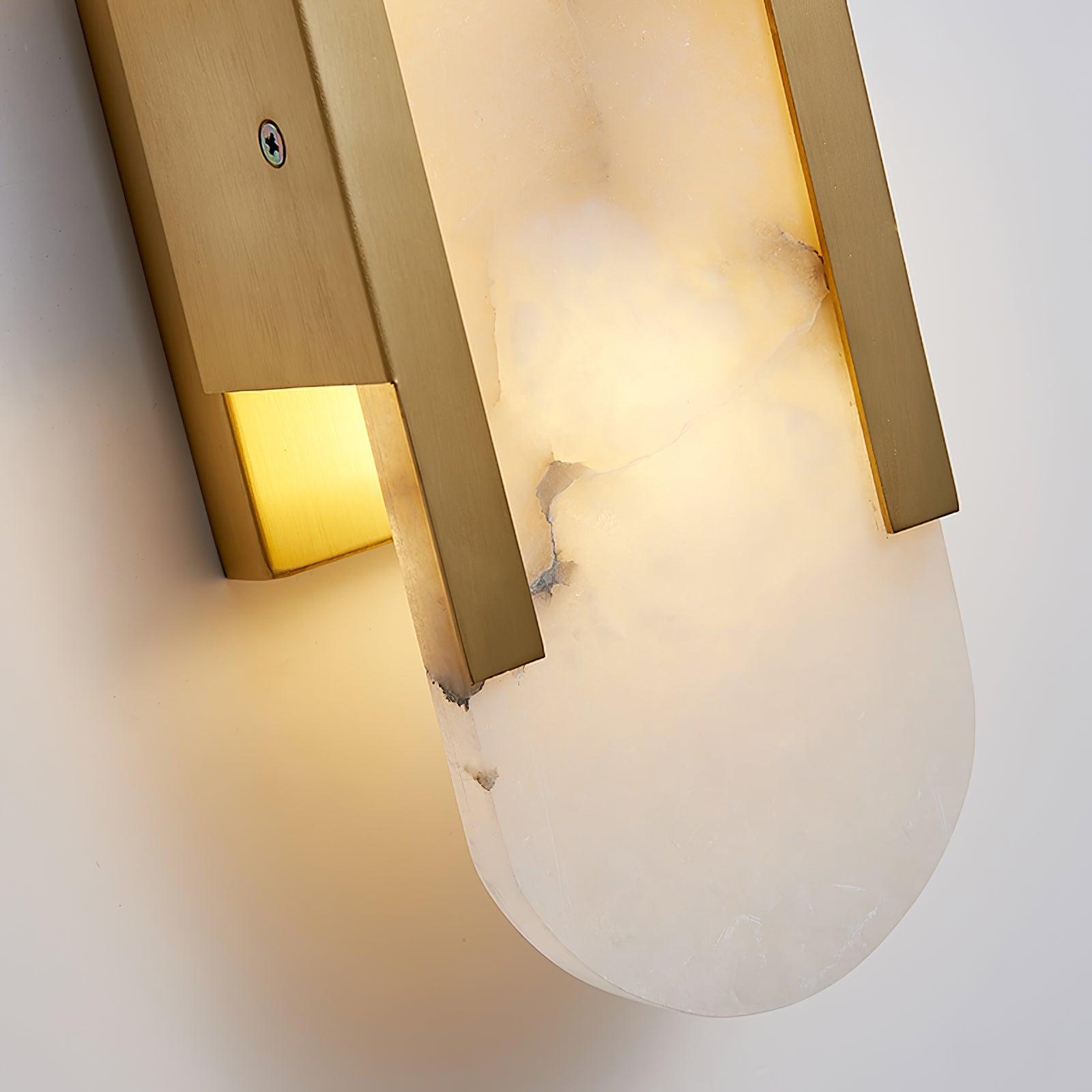 Elongated Alabaster Wall Lamp - Modern Lighting Fixture for Living Room & Hallway Decor