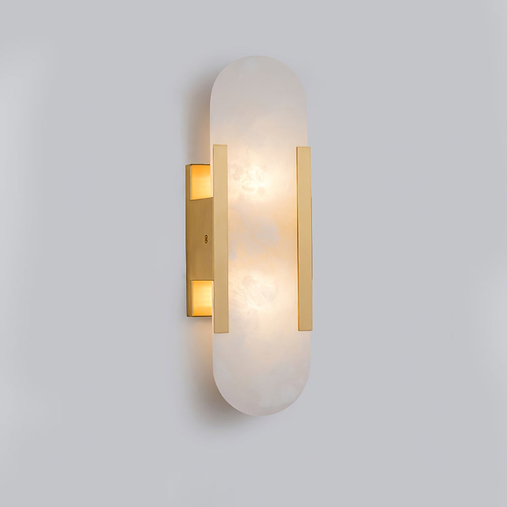 Elongated Alabaster Wall Lamp - Modern Lighting Fixture for Living Room & Hallway Decor