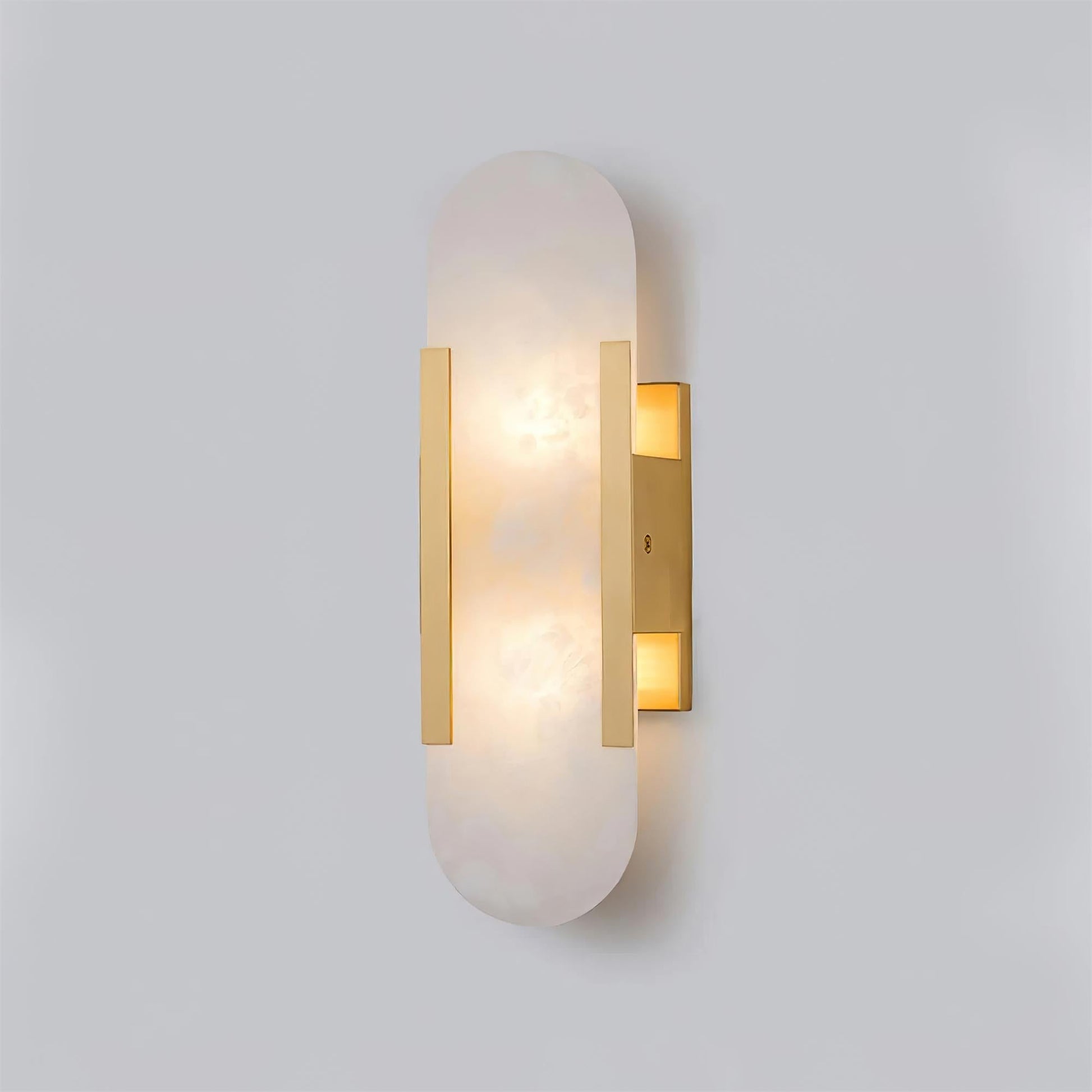 Elongated Alabaster Wall Lamp - Modern Lighting Fixture for Living Room & Hallway Decor