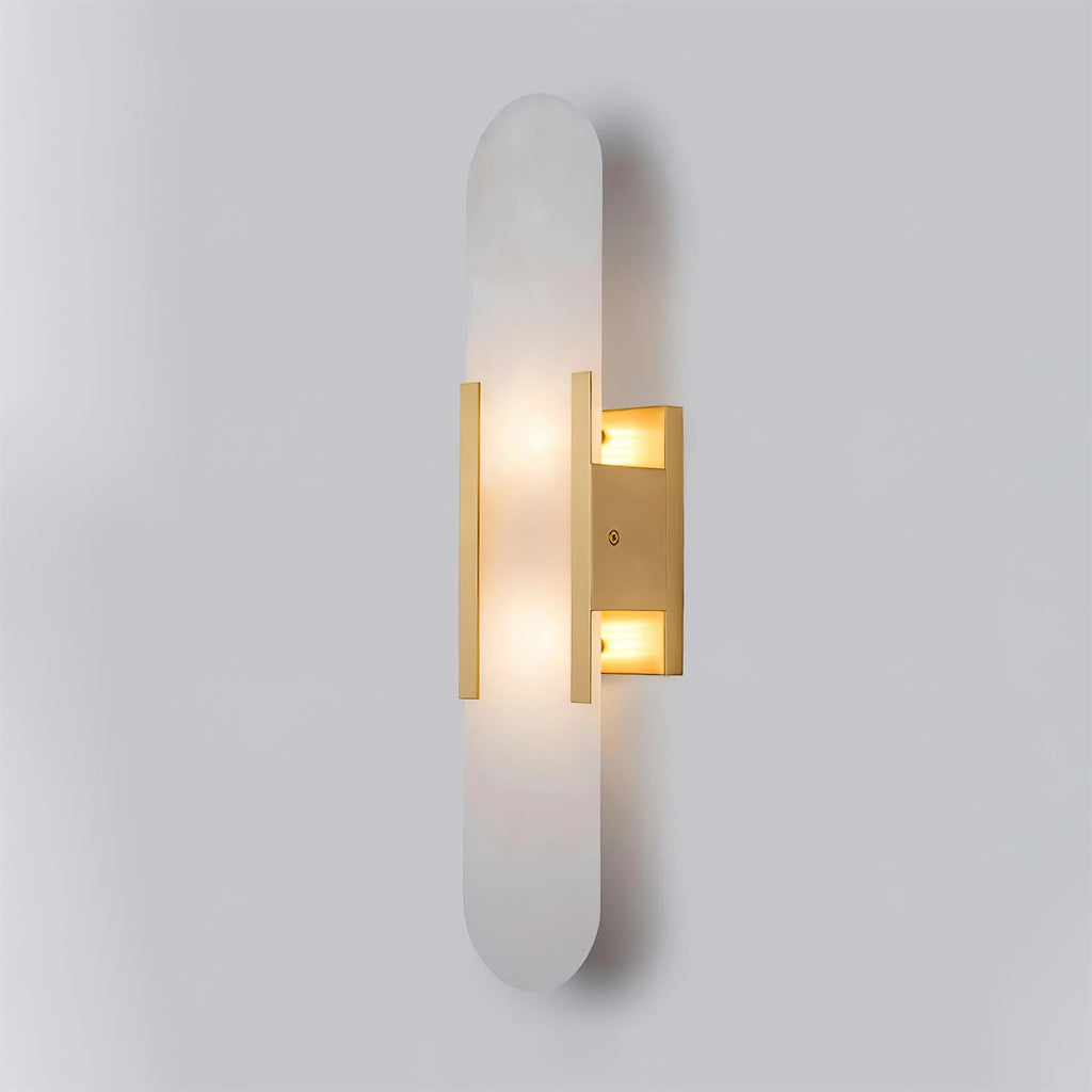 Elongated Alabaster Wall Lamp - Modern Lighting Fixture for Living Room & Hallway Decor