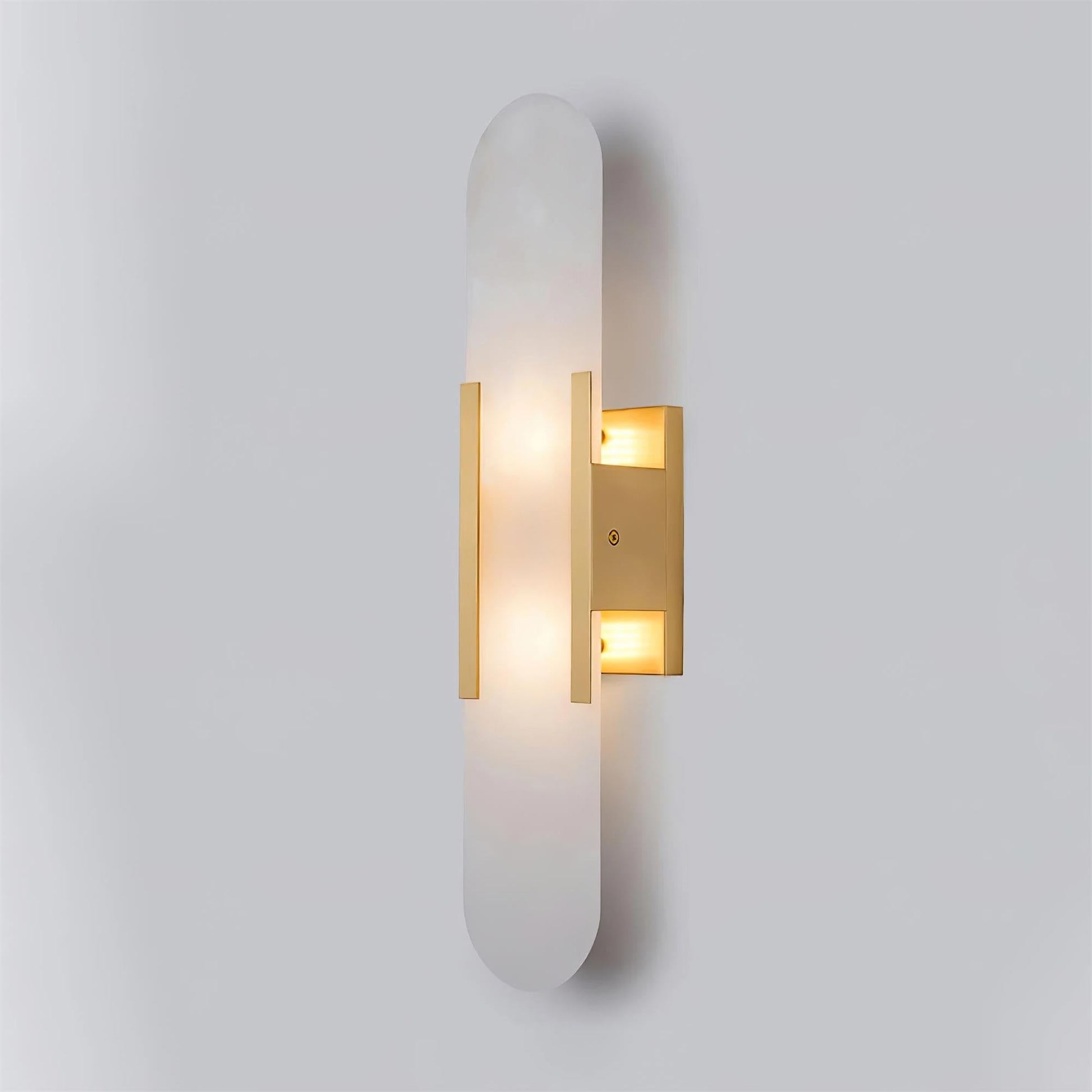 Elongated Alabaster Wall Lamp - Modern Lighting Fixture for Living Room & Hallway Decor