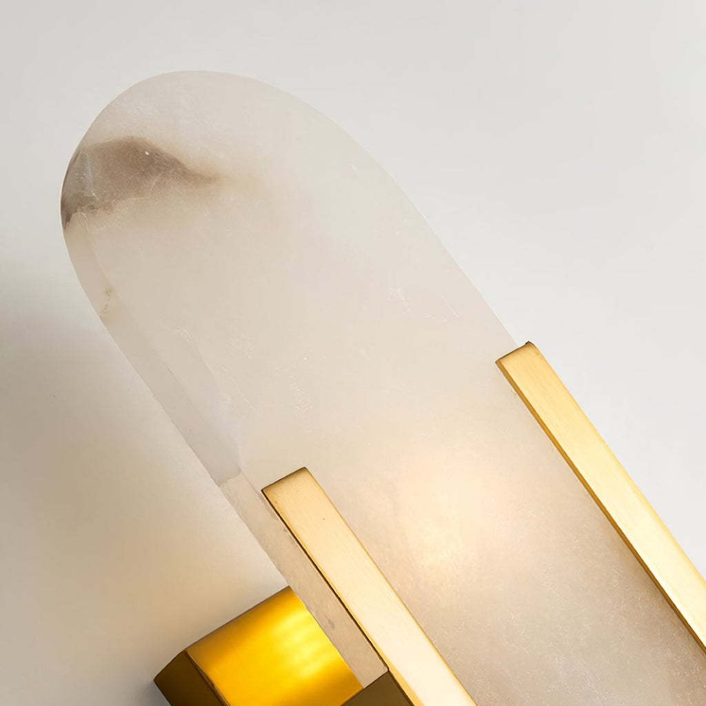 Elongated Alabaster Wall Lamp - Modern Lighting Fixture for Living Room & Hallway Decor