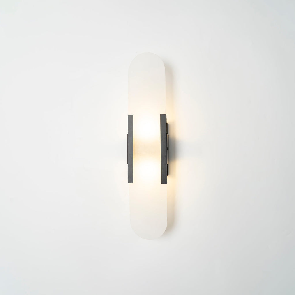 Elongated Alabaster Wall Lamp - Modern Lighting Fixture for Living Room & Hallway Decor