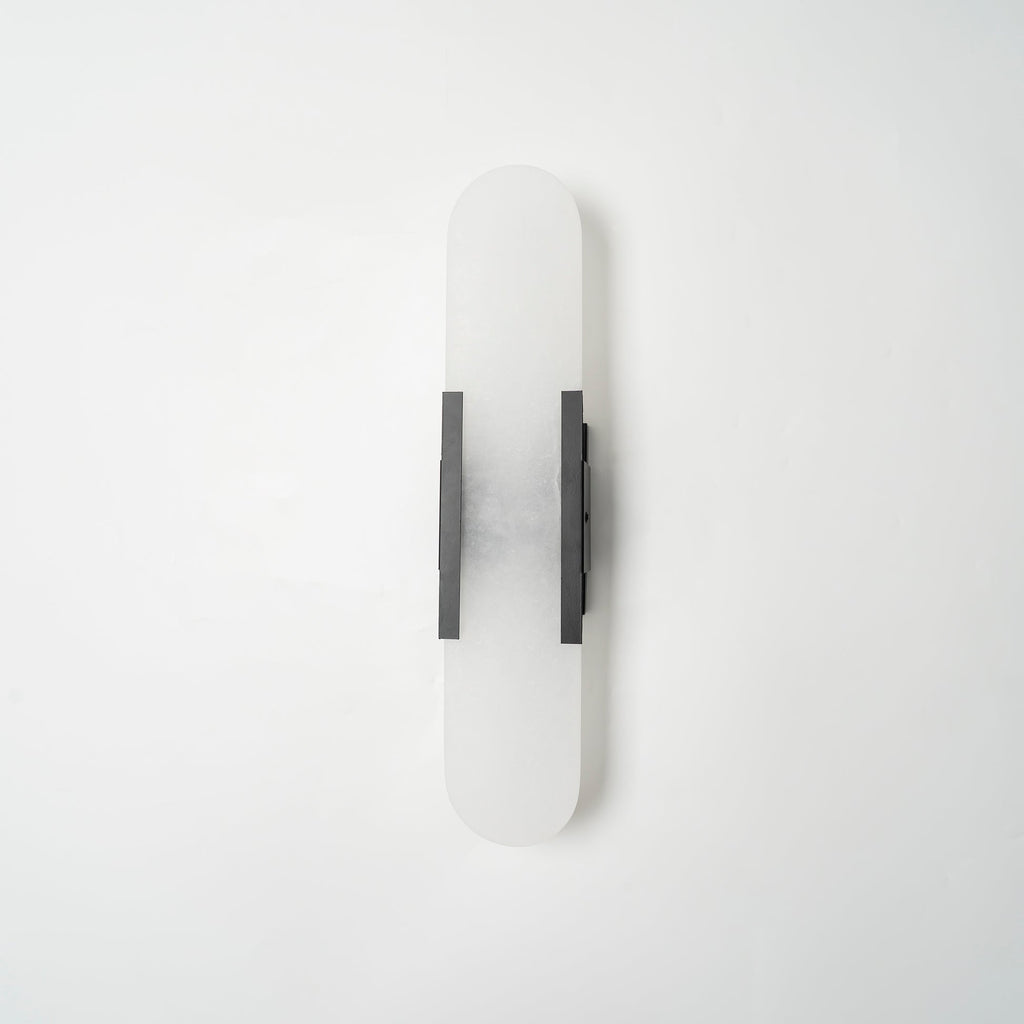 Elongated Alabaster Wall Lamp - Modern Lighting Fixture for Living Room & Hallway Decor