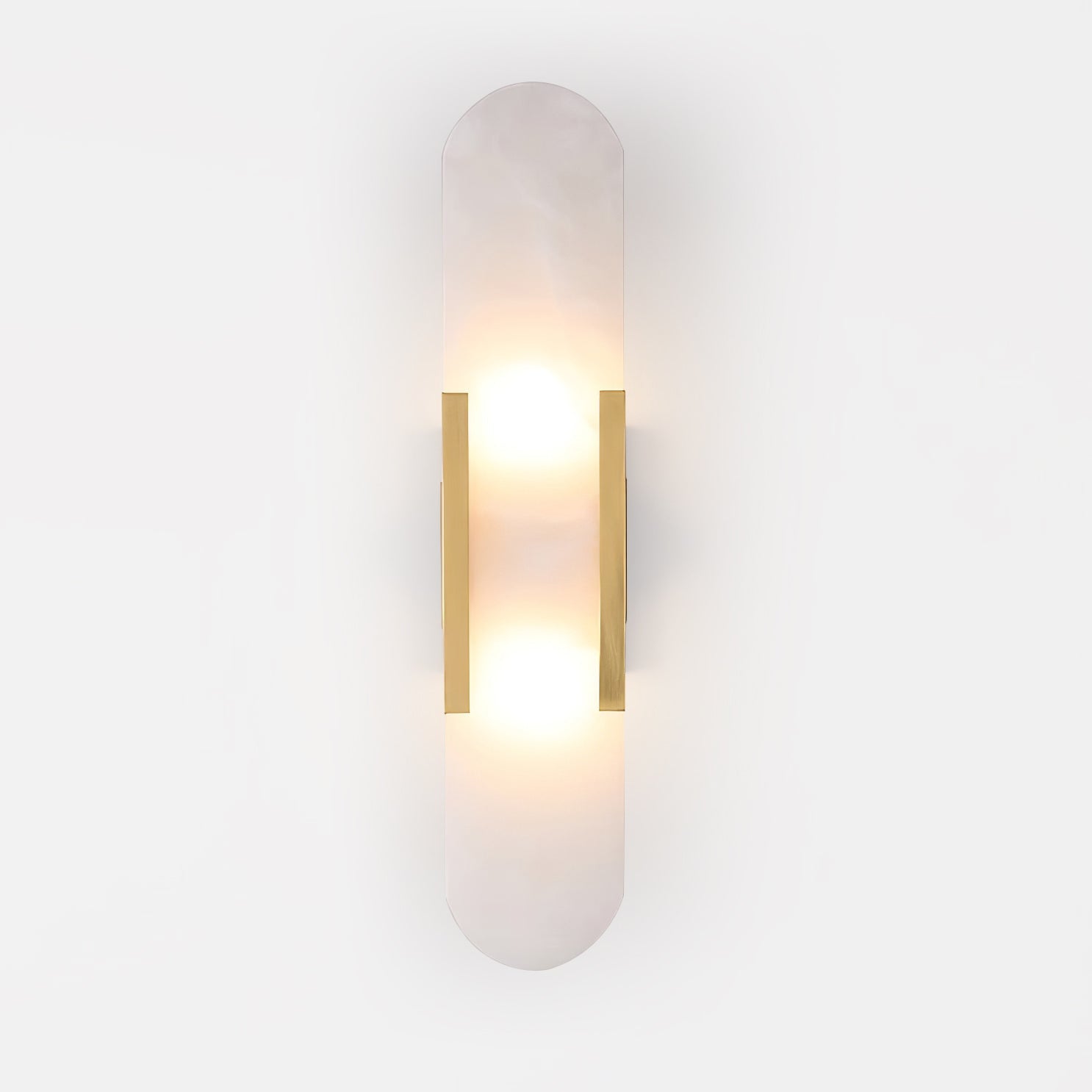 Elongated Alabaster Wall Lamp - Modern Lighting Fixture for Living Room & Hallway Decor
