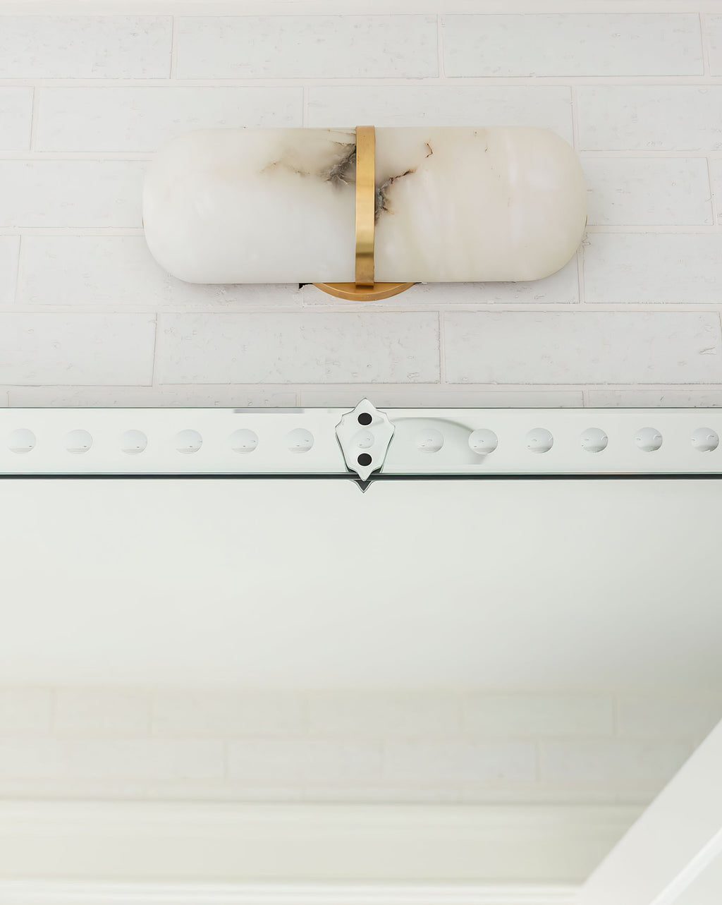 Alabaster Wall Light Fixture | Hand-Carved Natural Stone with Warm LED, Black or Brass Finish for Modern Indoor Accent Lighting