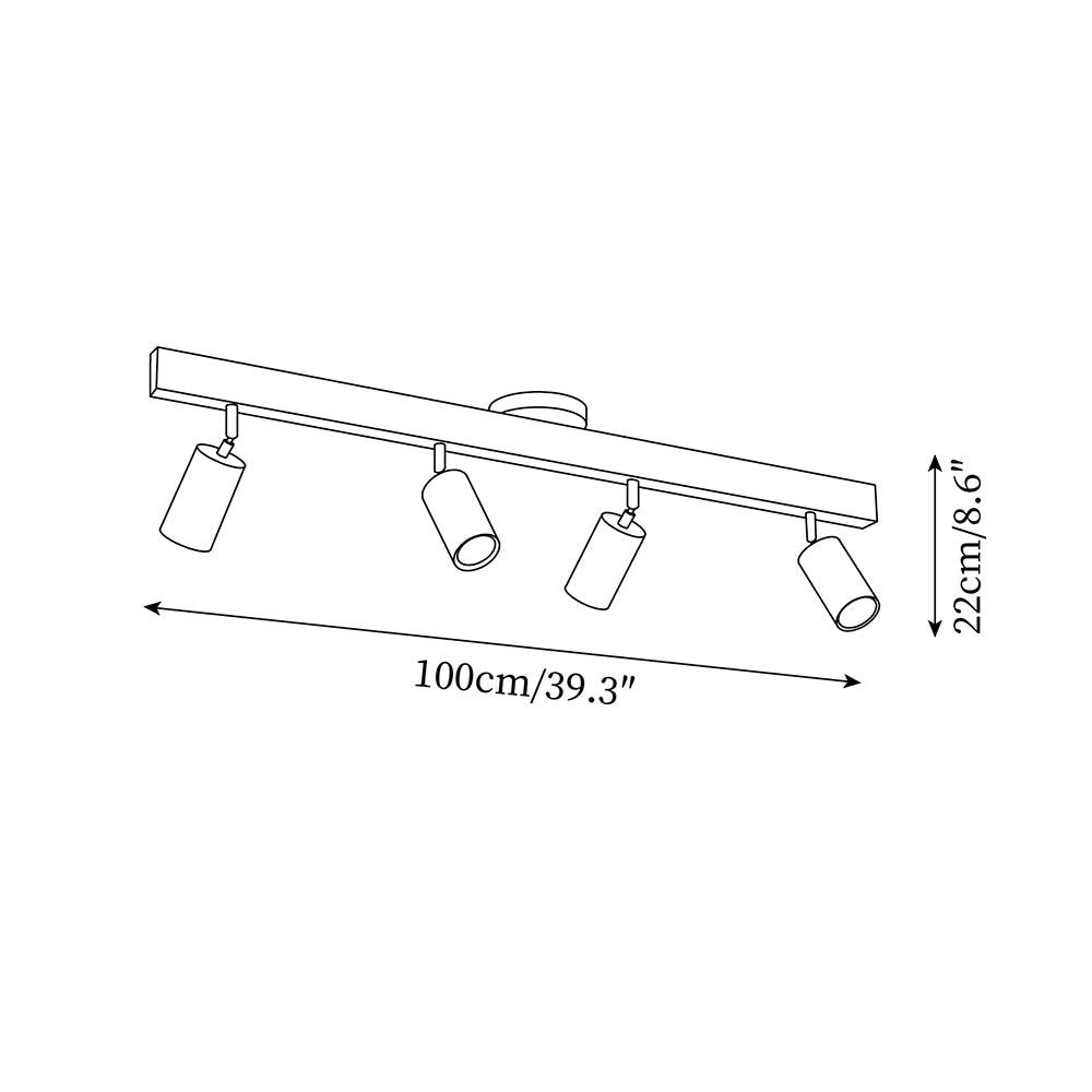 Wood Track Lighting Fixture - Adjustable LED Spotlight for Home, Kitchen, and Living Room