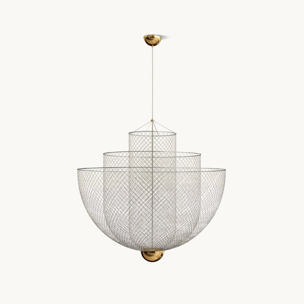 LED Mesh Chandelier Light Fixture - Modern Design for Living Room & Dining Room Lighting