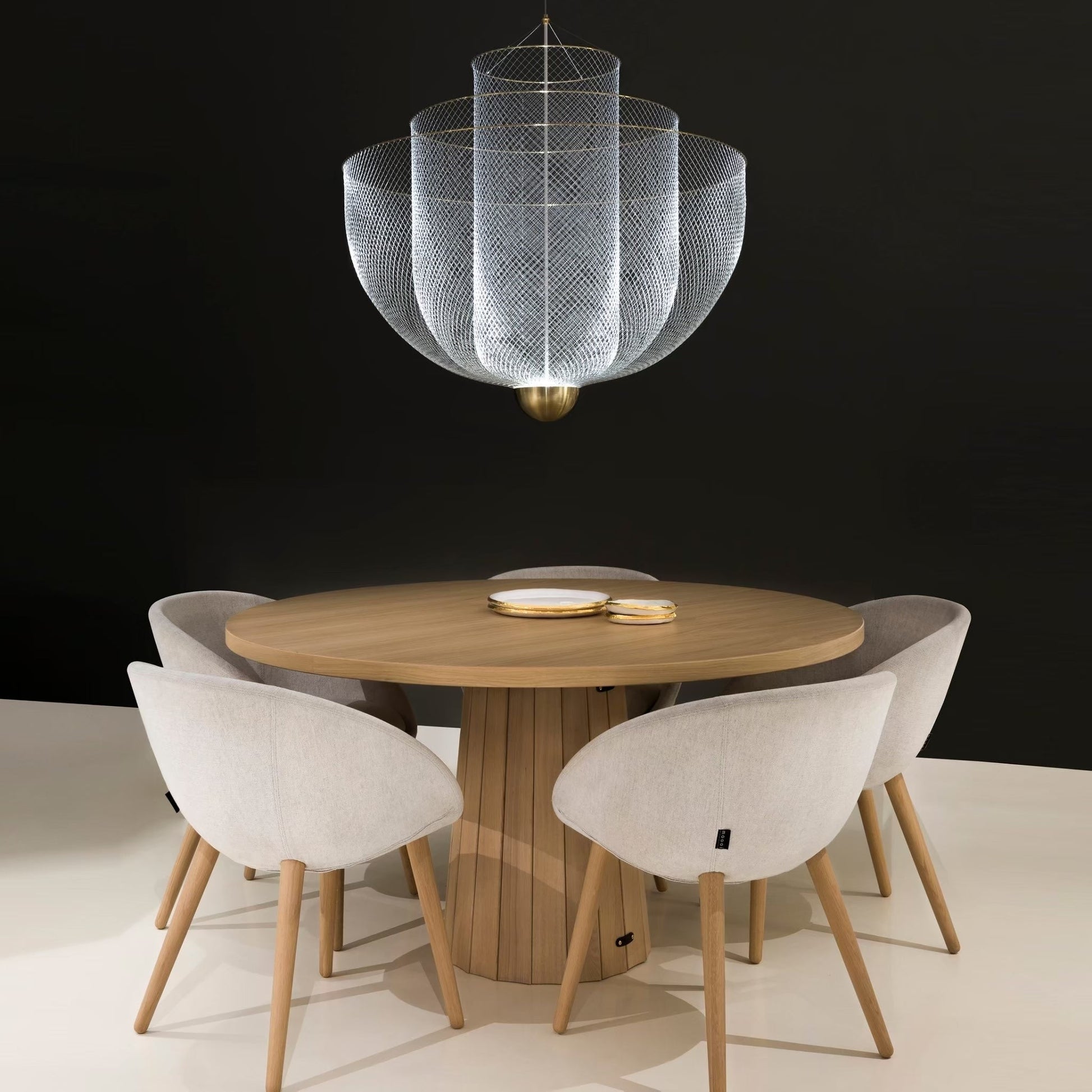 LED Mesh Chandelier Light Fixture - Modern Design for Living Room & Dining Room Lighting