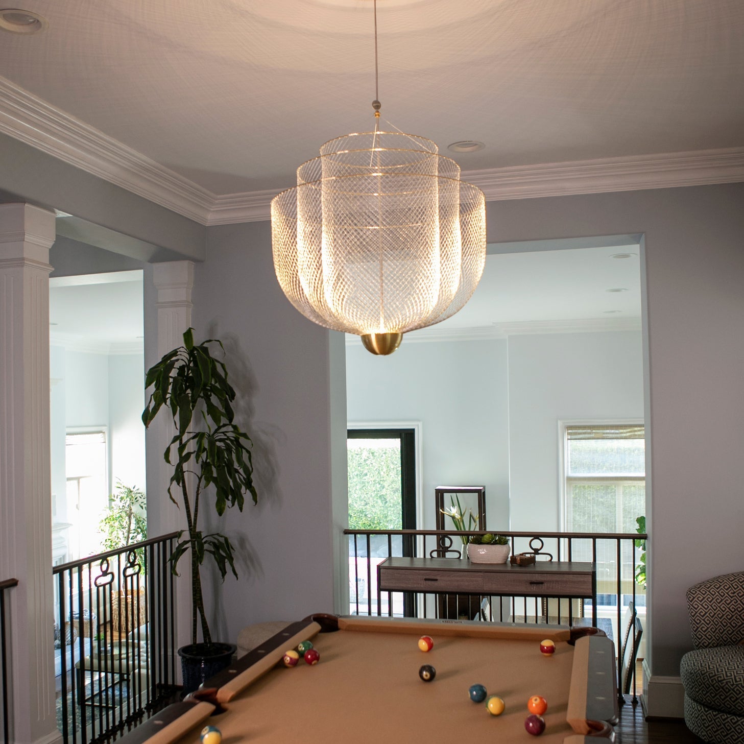 LED Mesh Chandelier Light Fixture - Modern Design for Living Room & Dining Room Lighting