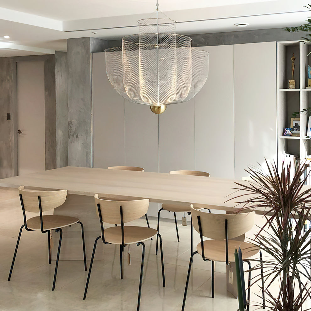 LED Mesh Chandelier Light Fixture - Modern Design for Living Room & Dining Room Lighting