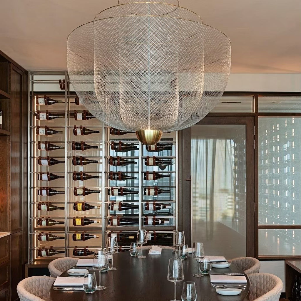 LED Mesh Chandelier Light Fixture - Modern Design for Living Room & Dining Room Lighting