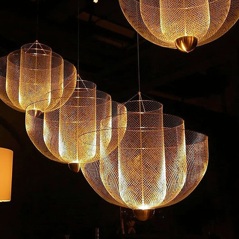 LED Mesh Chandelier Light Fixture - Modern Design for Living Room & Dining Room Lighting