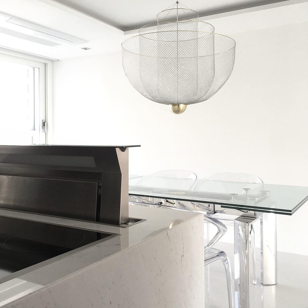 LED Mesh Chandelier Light Fixture - Modern Design for Living Room & Dining Room Lighting