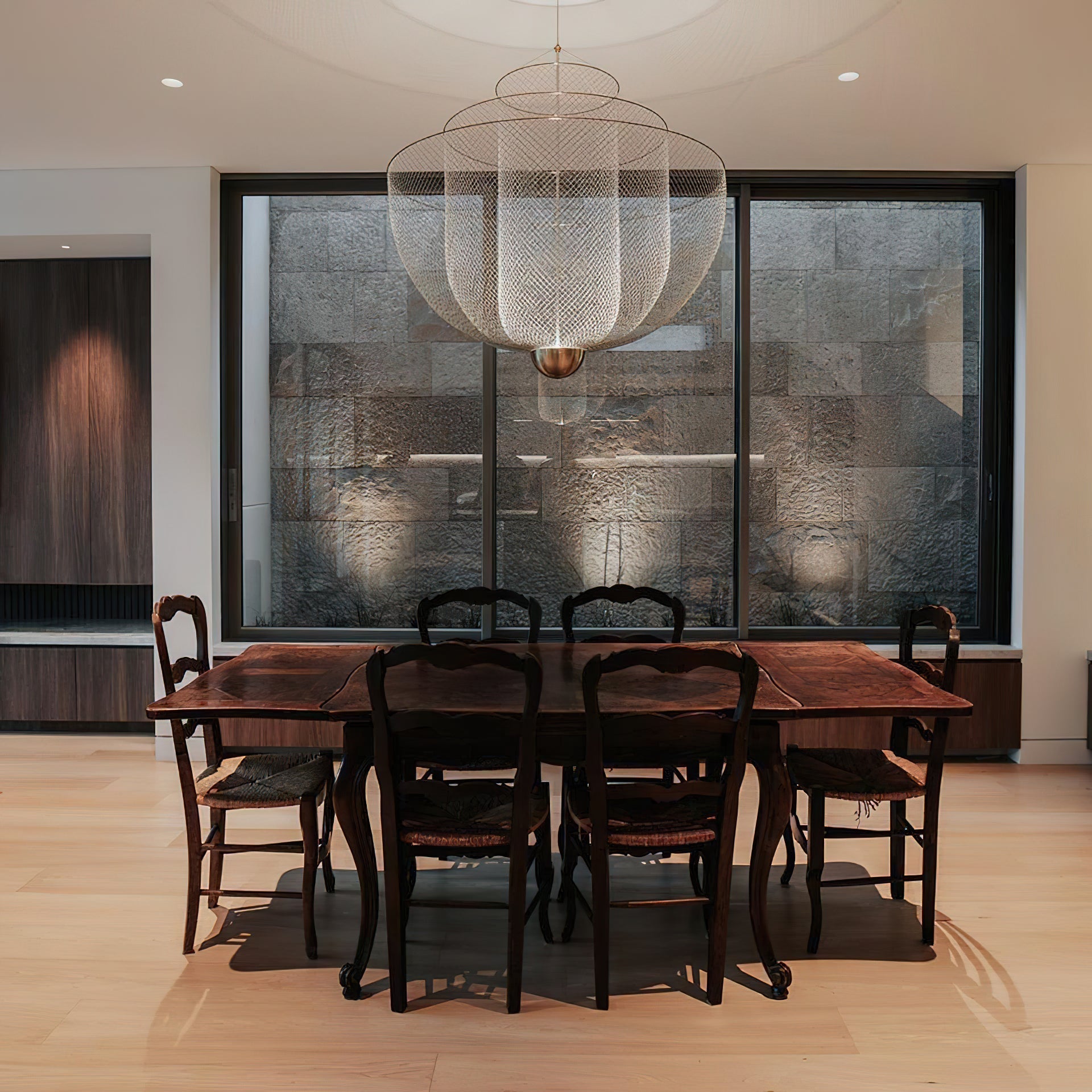 LED Mesh Chandelier Light Fixture - Modern Design for Living Room & Dining Room Lighting