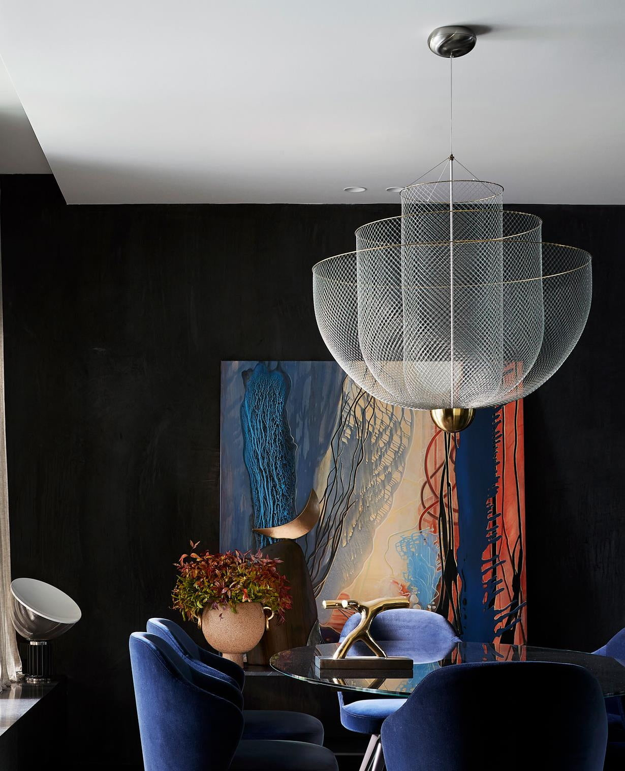 LED Mesh Chandelier Light Fixture - Modern Design for Living Room & Dining Room Lighting