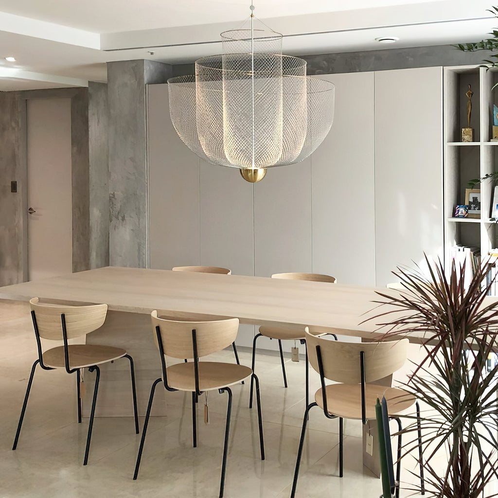 LED Mesh Chandelier Light Fixture - Modern Design for Living Room & Dining Room Lighting