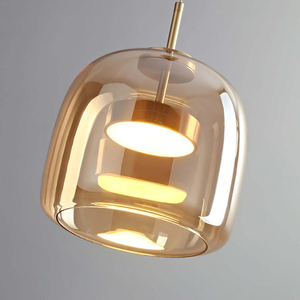 Metro Sphere Glass Pendant Lamp - Modern Hanging Light Fixture for Kitchen Island & Dining Room