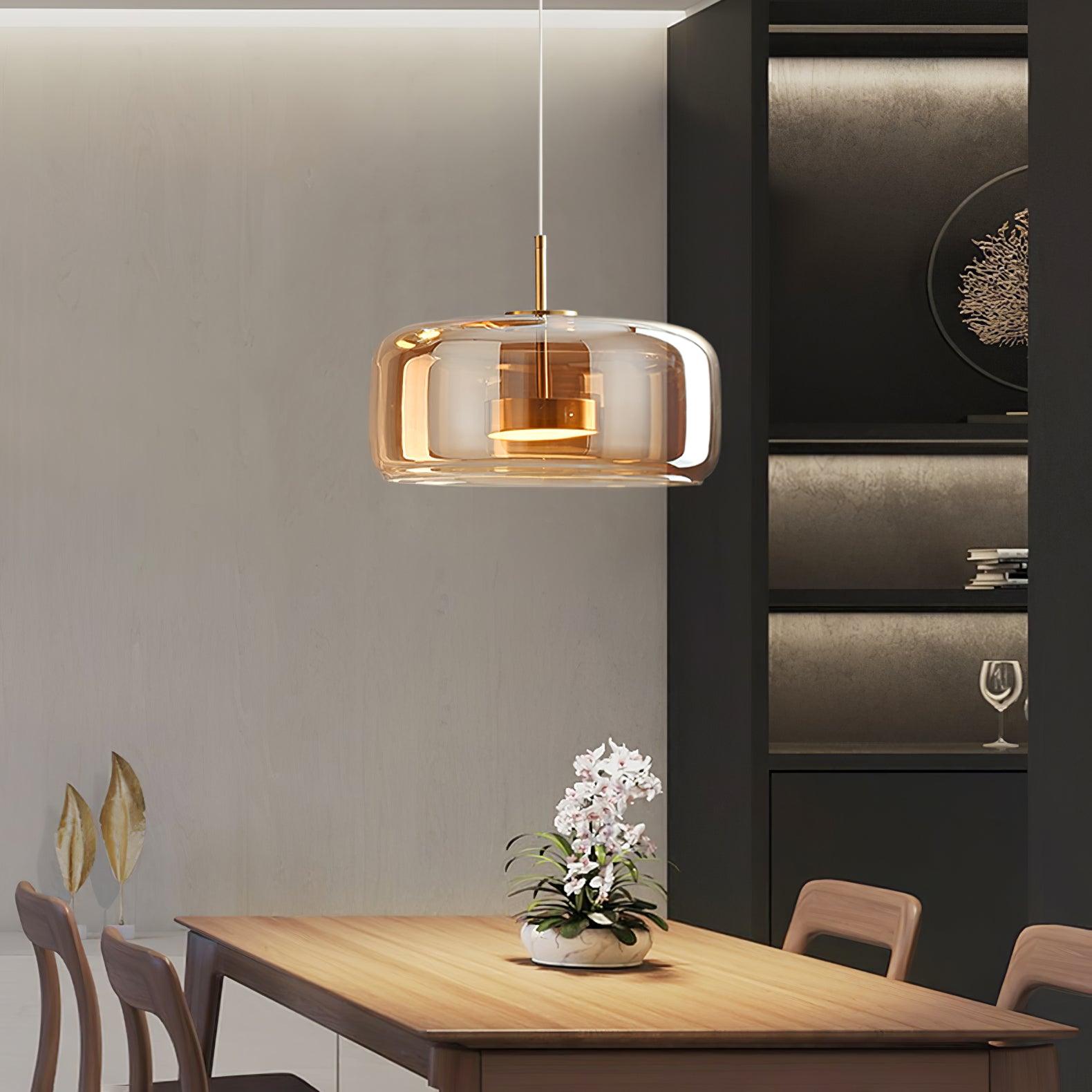 Metro Sphere Glass Pendant Lamp - Modern Hanging Light Fixture for Kitchen Island & Dining Room