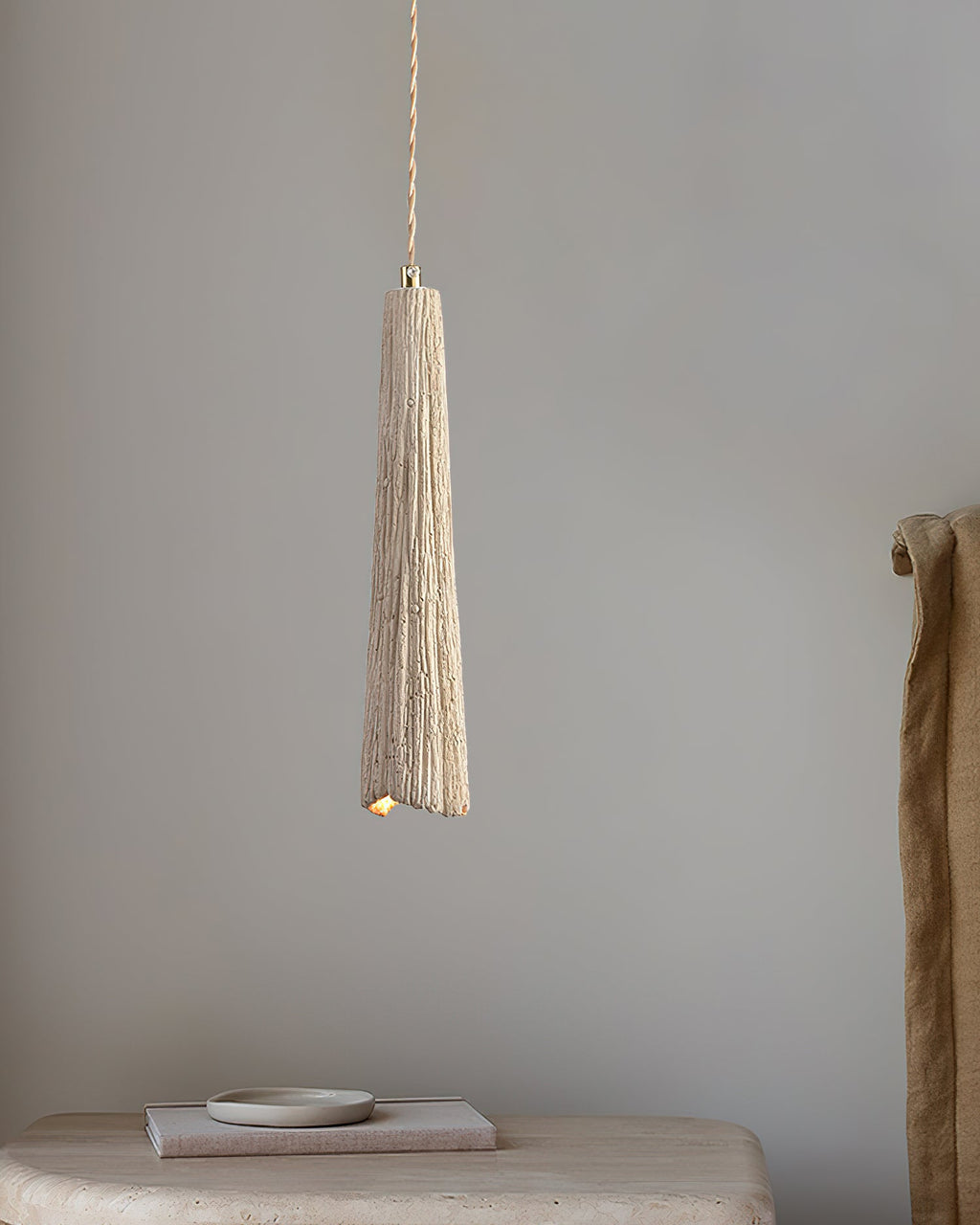 Microcement Pendant Lamp | Gray Cement Finish, Adjustable Height & Ideal for Modern Indoor Spaces