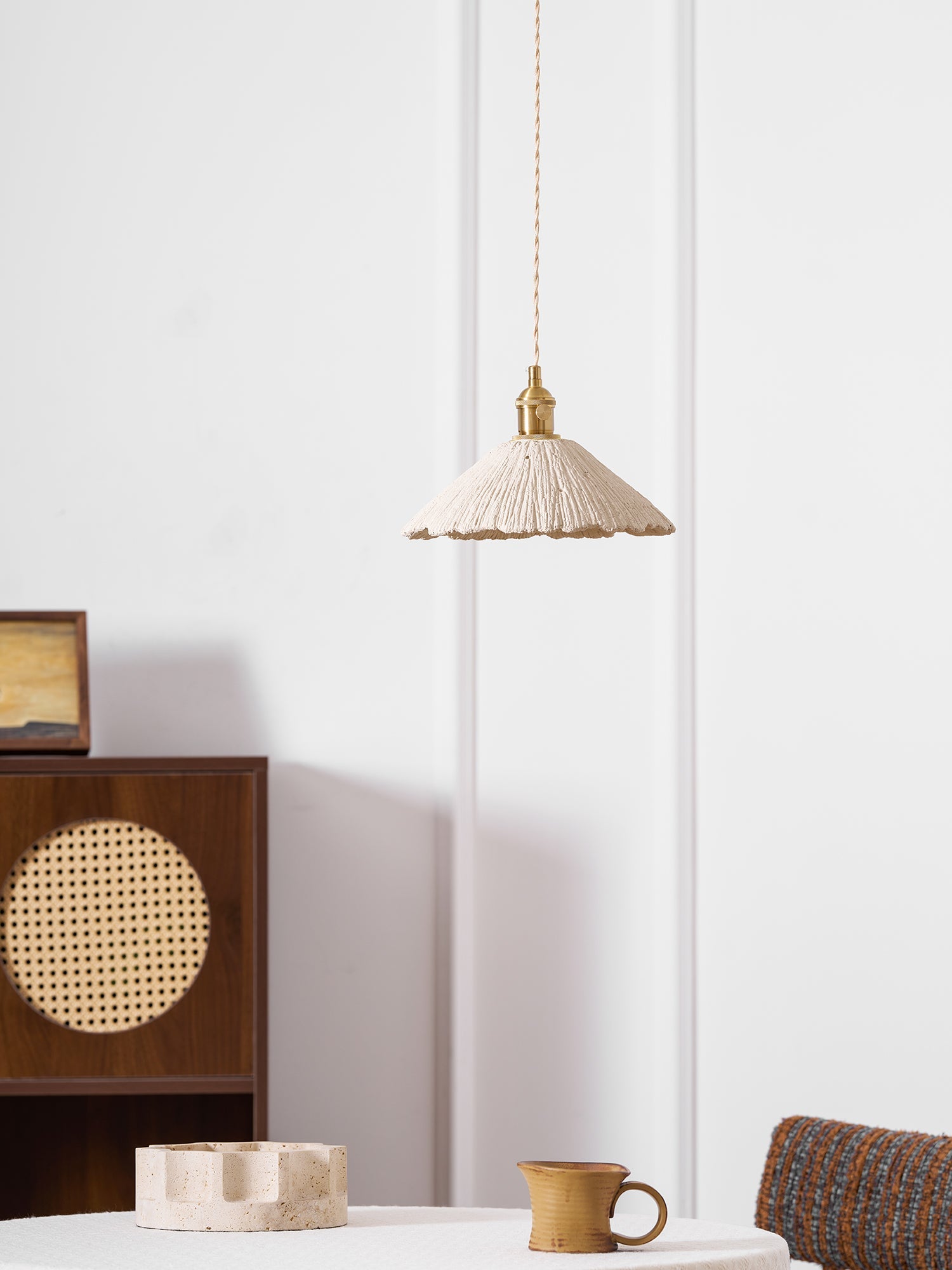 Microcement Pendant Lamp | Gray Cement Finish, Adjustable Height & Ideal for Modern Indoor Spaces