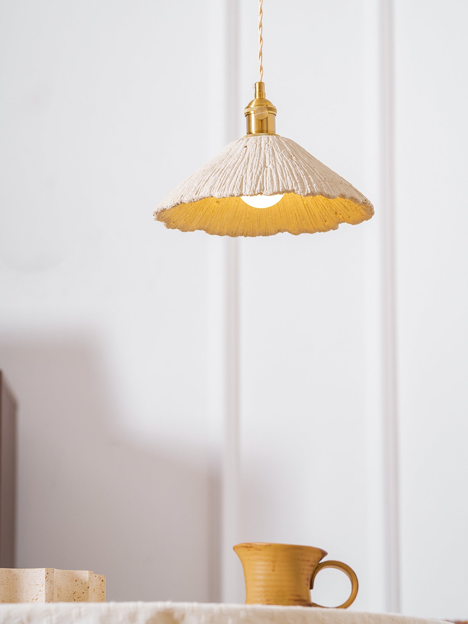 Microcement Pendant Lamp | Gray Cement Finish, Adjustable Height & Ideal for Modern Indoor Spaces