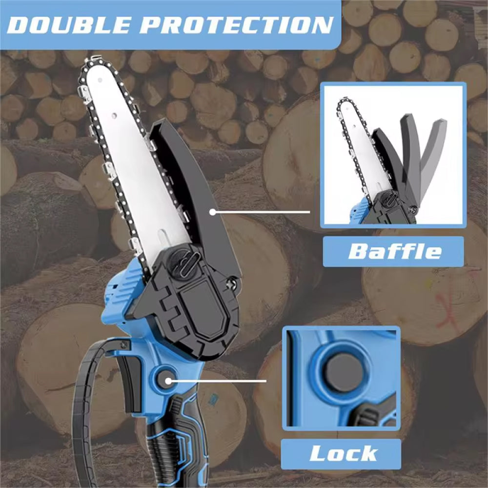 Cordless Electric Mini Chainsaw - Compact & Lightweight Battery-Powered Cutter