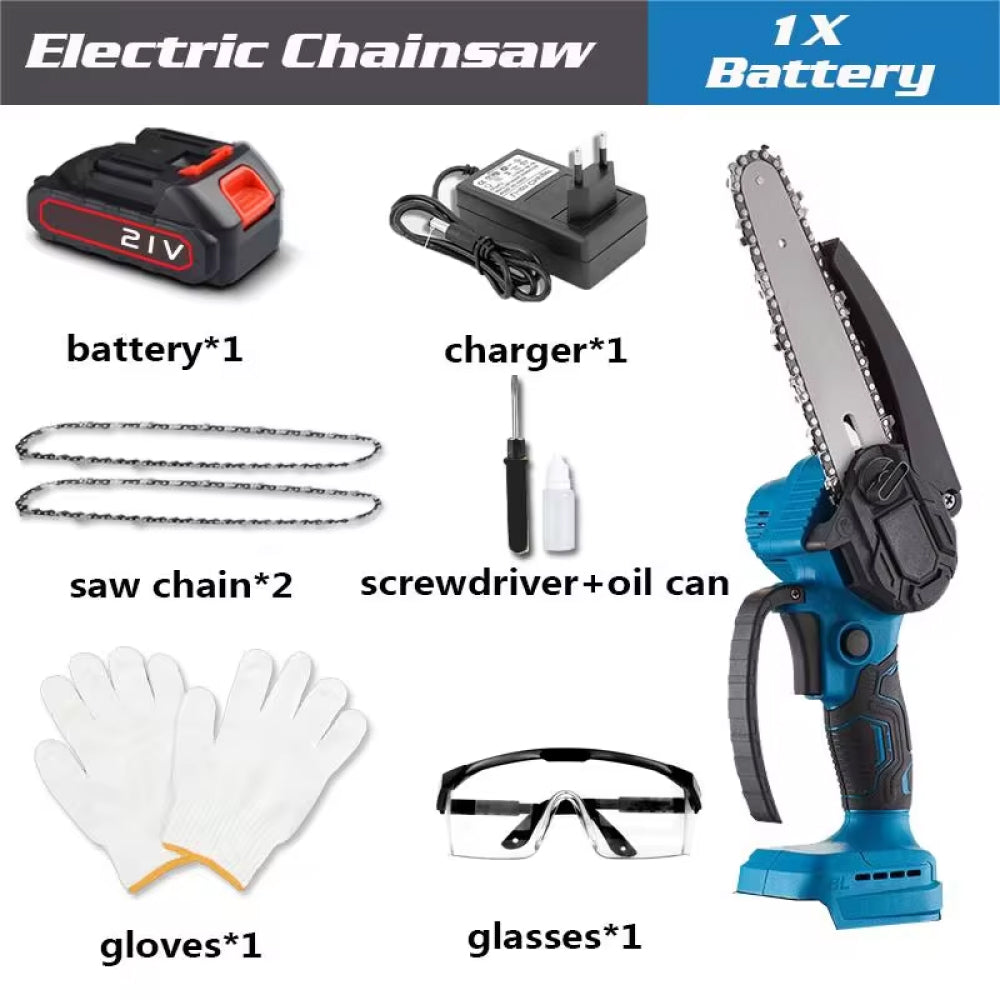 Cordless Electric Mini Chainsaw - Compact & Lightweight Battery-Powered Cutter