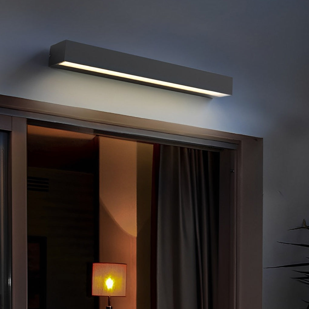 LED Waterproof Outdoor Wall Washer Light - Black Minimalist Strip Design for Garden, Patio & Exterior Lighting