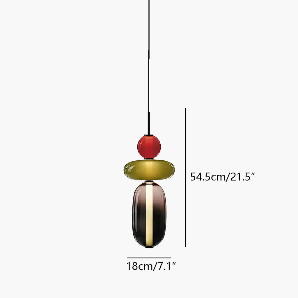 Candied Glass Pendant Light | Colorful Hand-Blown Shades & Soft Ambient Glow for Bedrooms, Kitchens, and Creative Interiors