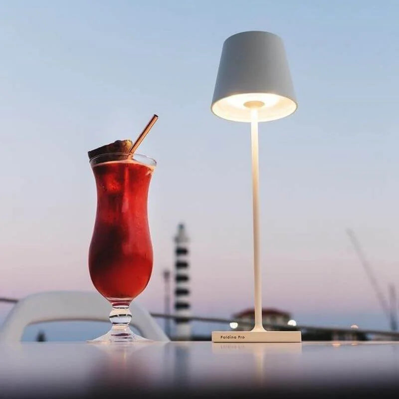 Modern Rechargeable LED Table Lamp – Wireless Touch Control Light with 10 Colors, 5200mAh Battery, IP65 Waterproof for Indoor & Outdoor Use